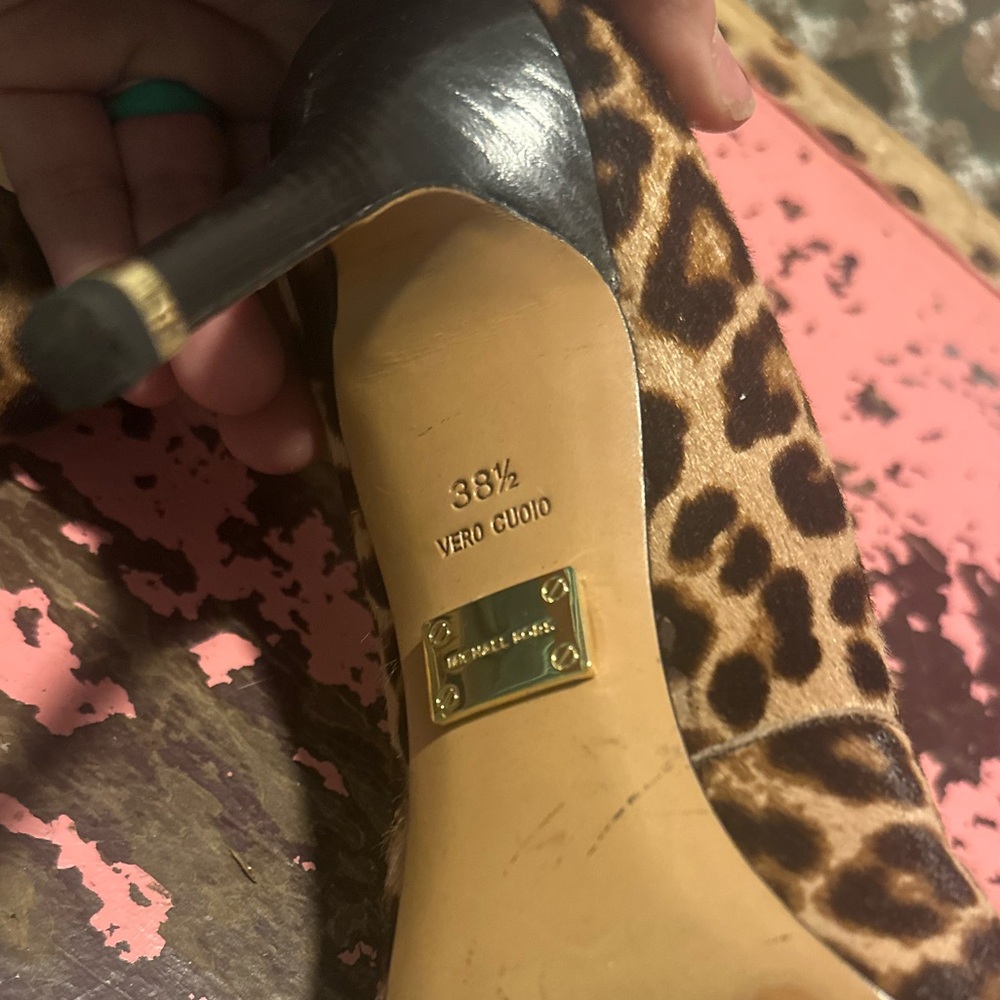 MICHAEL KORS Leopard pony hair Stiletto Heels Sz 8.5 - Picture 7 of 10